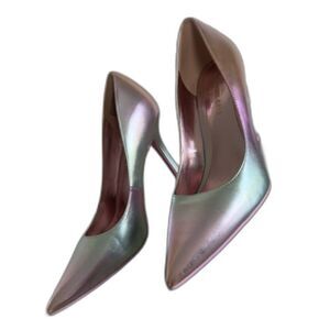 Kenneth Cole Holographic Pink Sole Pumps Sz 8M Pointed Toe Heels